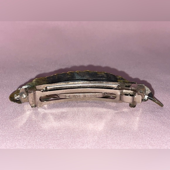Vintage Feather Hair Clip Barrette, Made in France - Picture 7 of 10